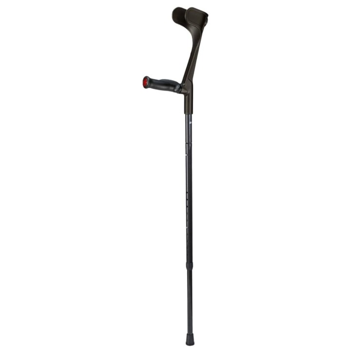 Ossenberg Open Cuff Fibre Folding Comfort Grip Black Crutch (Left Handed)